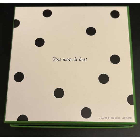 Kate Spade Green Hoop Earrings NIB Green and Gold Tone - Picture 4 of 5